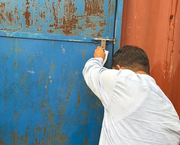 बहेरा डम्प में खनिज विभाग की बड़ी कार्रवाई क्रेशर प्लांट सील।